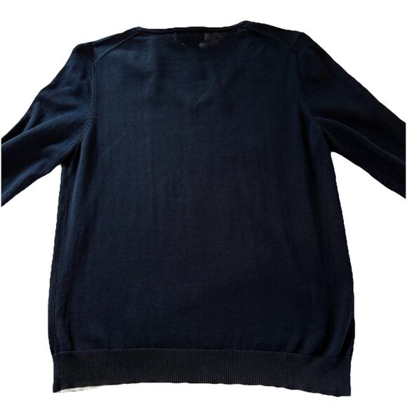 Brooks Brothers Women’s 3/4 Sleeve V-Neck Dark Navy Blue Silk Blend Sweater Sz M - Picture 6 of 12